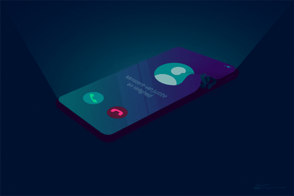 TU-studenten voor duizenden euro’s opgelicht Een illustratie van een mobiele telefoon met daarop een inkomend telefoontje van een scammer.