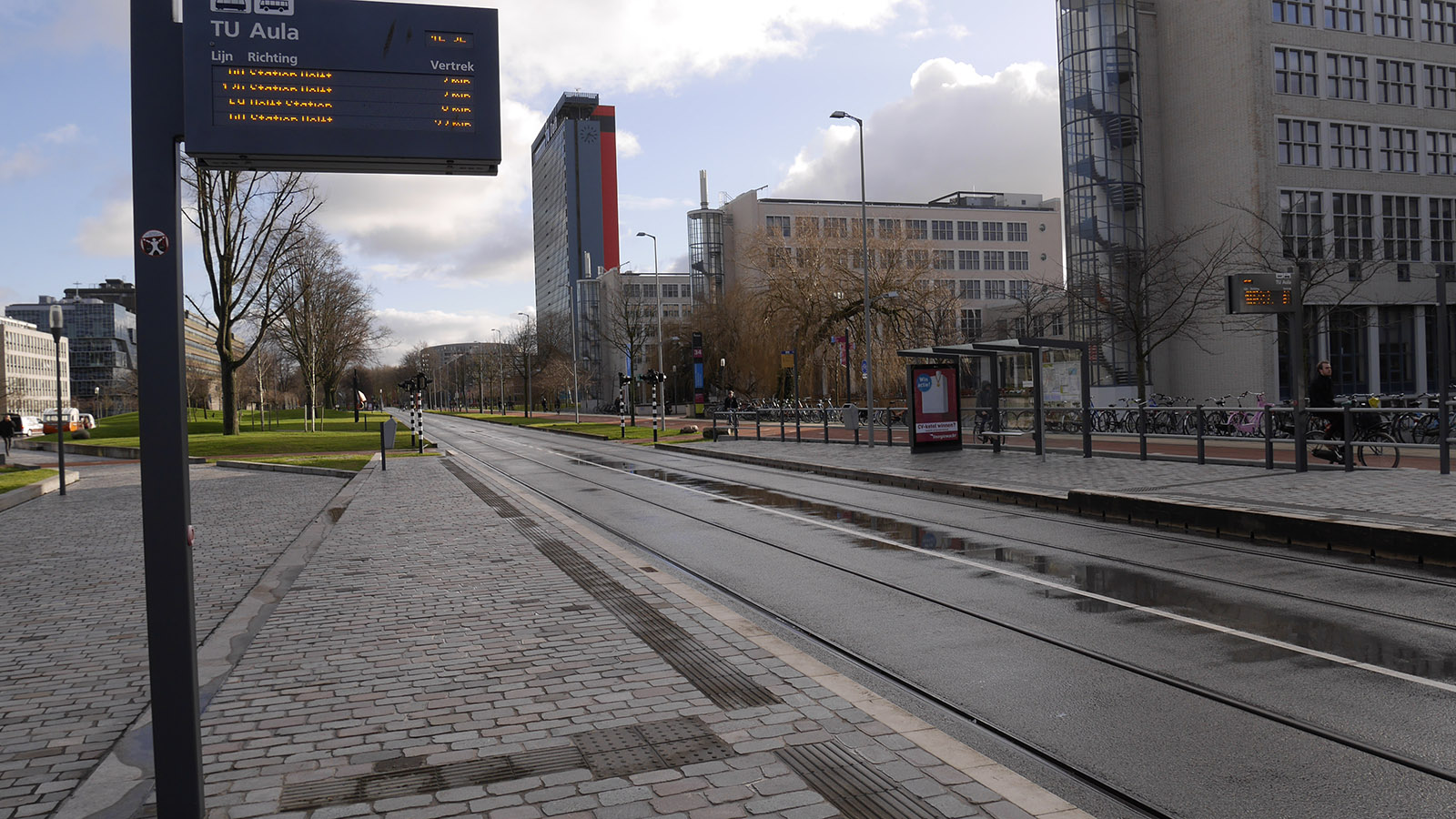 No buses on campus until mid-April