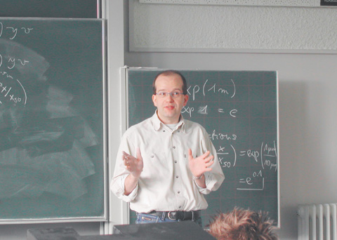 Navier-Strokes equations in een ballenbadanimatie