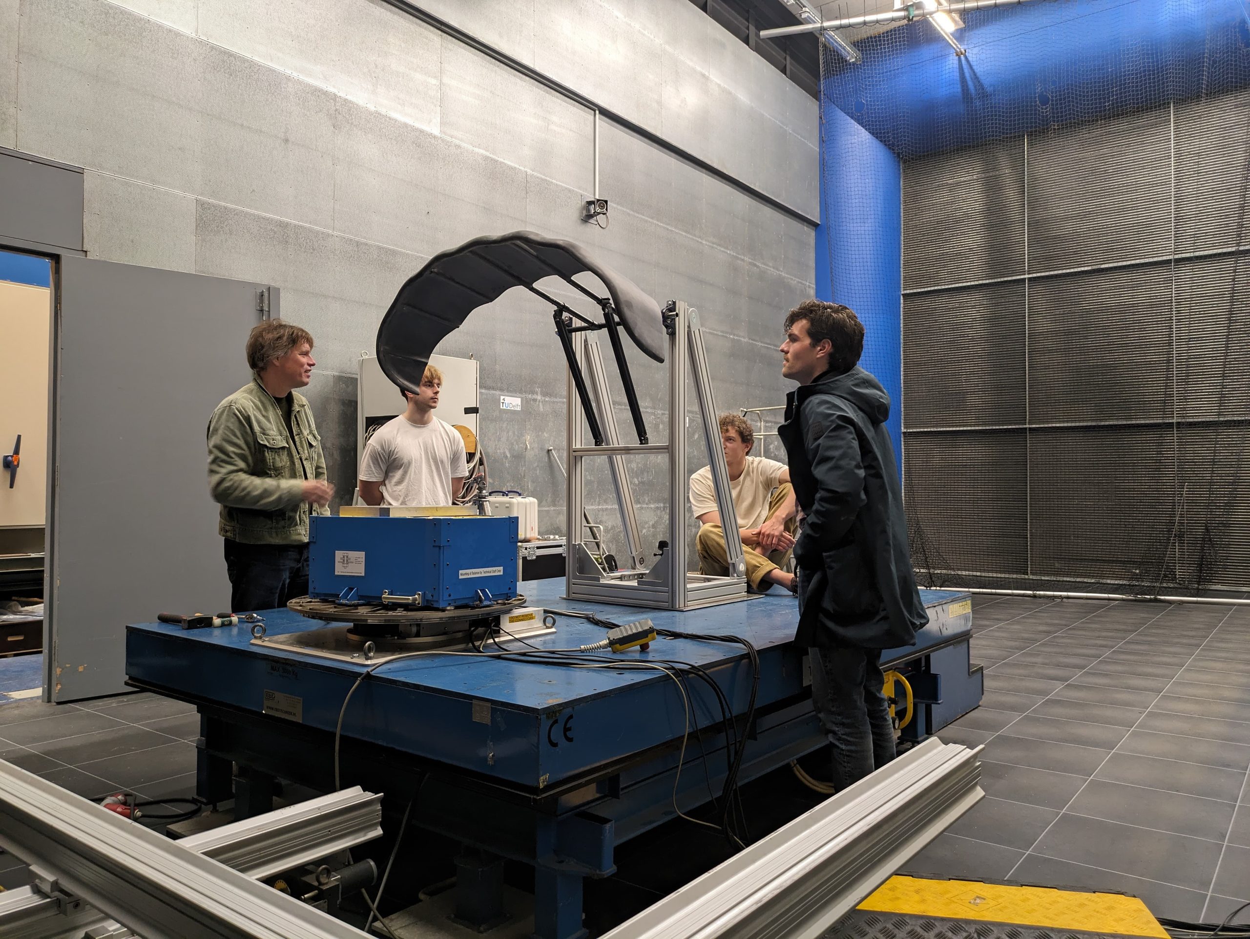 groep in windtunnel